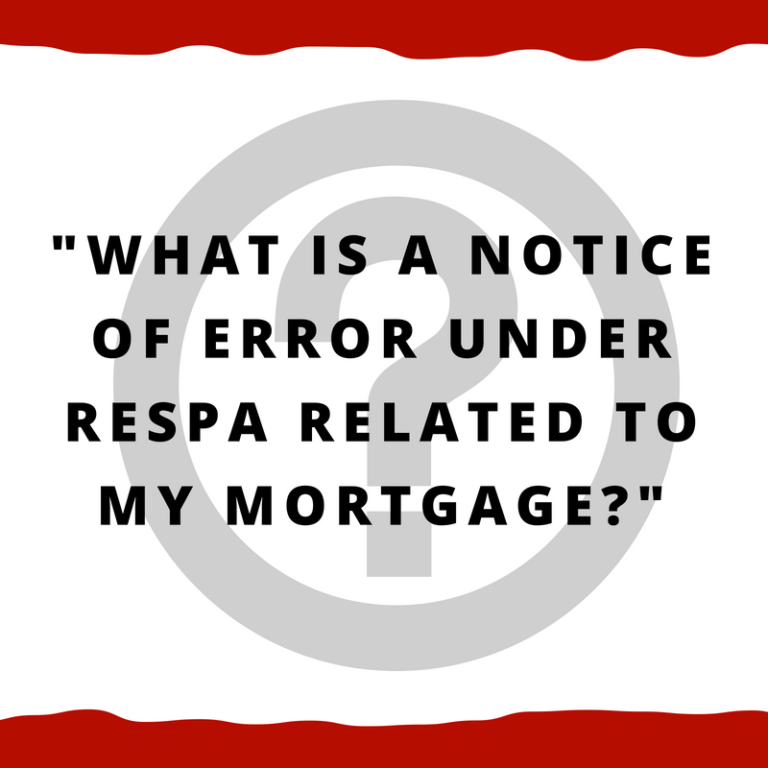 What is a Notice of Error under RESPA in the context of my mortgage?