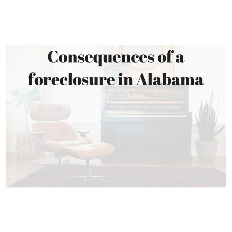 Consequences of a foreclosure in Alabama Alabama Consumer Protection